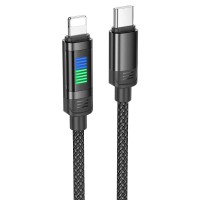 PD Кабель HOCO U126 Lantern charging data cable Type-C Lightning 1,2m. Black