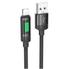 PD Кабель HOCO U126 Lantern charging data cable USB Lightning 1,2m Black