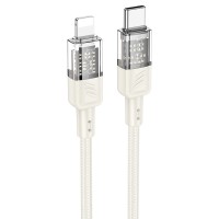 PD Кабель HOCO U129 Spirit transparent charging data cable Type-C Lightning 1,2m. Beige