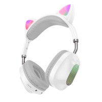 Бездротові Bluetooth навушники HOCO ESD13 Skill cat ear headphones BT 5.3 White