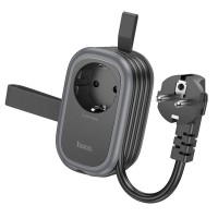 Подовжувач мережевий фільтр Hoco NS7 Sharp 1 position (PD20W / 1C2A) desktop socket (EU / GER) Black