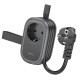 Подовжувач мережевий фільтр Hoco NS7 Sharp 1 position (PD20W / 1C2A) desktop socket (EU / GER) Black