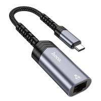Мережевий адаптер Hoco UA26 Ethernet Type-C to RJ45 1000 Mbps 0.125m Black