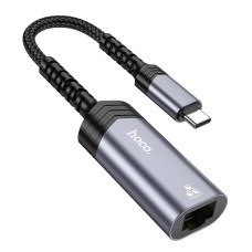 Мережевий адаптер Hoco UA26 Ethernet Type-C to RJ45 1000 Mbps 0.125m Black