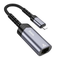 Мережевий адаптер Hoco UA26 ethernet adapter Lightning to RJ45 100 Mbps 0.125m Black