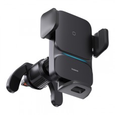 Автомобільний тримач із бездротовою зарядкою Baseus Wisdom Auto Alignment Wireless QI Air Outlet 15W Black CGZX000001