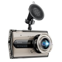 Відеореєстратор HOCO DI42 Driving recorder with rear camera + камера заднього виду 720p Metal-grey