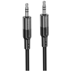 Кабель аудіоадаптер Hoco UPA27 Spirit transparent AUX audio cable 1.2M Black
