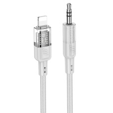Кабель аудіоадаптер Hoco UPA27 Spirit transparent digital audio conversion cable AUX - iP Lightning Grey