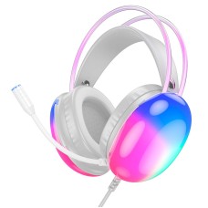 Дротові навушники HOCO W109 Rich gaming headphones RGB AUX+USB White