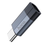 Перехідник Hoco UA29 Type-C male to iP Lightning female charging and data adapter 3A Black
