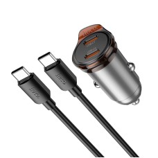 Автомобільний зарядний пристрій Hoco NZ16B Rigorous port Type-C set 3A 45W Metal-grey