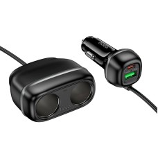 Автомобільний зарядний пристрій розгалужувач Hoco Z59 Rank dual port Car charger 240W PD30W Black