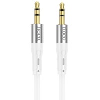 Кабель аудіоадаптер Hoco UPA22 silicone digital audio conversion cable AUX - AUX 1m White