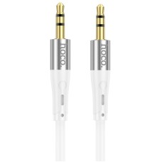 Кабель аудіоадаптер Hoco UPA22 silicone digital audio conversion cable AUX - AUX 1m White