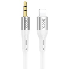 Кабель аудіоадаптер Hoco UPA22 silicone digital audio conversion cable AUX - Lightning 1m White