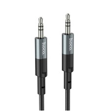 AUX-кабель Аудіоадаптер HOCO UPA23 AUX audio cable 1m Metal Grey