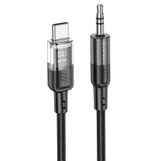Кабель аудіоадаптер Hoco UPA27 Spirit transparent digital audio conversion cable AUX - Type-C Black