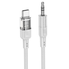 Кабель аудіоадаптер Hoco UPA27 Spirit transparent digital audio conversion cable AUX - Type-C Gray