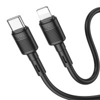 PD Кабель HOCO X83 Victory charging data cable Type-C Lightning 1m Black