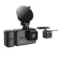 Відеореєстратор HOCO DI62 Warrior three-screen simultaneous display driving 720p Wi-Fi Black