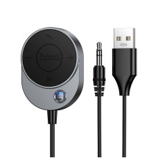 Автомобільний Bluetooth адаптер HOCO E150 Path car AUX BT receiver with cable BT5.4 Black