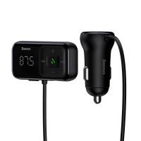 FM - трансмітер Baseus S-16 Wireless MP3 Car Charger AUX, MP3, TF-card Black (CCTM-E01)