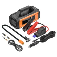 Пусковий зарядний пристрій бустер-компресор Hoco QS4 Intelligent air pump with emergency 800A 10000 mAh Black