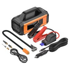 Пусковий зарядний пристрій бустер-компресор Hoco QS4 Intelligent air pump with emergency 800A 10000 mAh Black