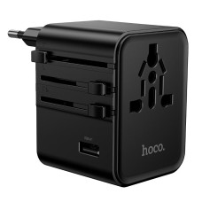 Мережевий адаптер перехідник для розеток HOCO AC30 Changer 4-port universal charger 1000W Black