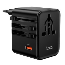 Мережевий адаптер перехідник для розеток HOCO AC31 Changer 3-port PD universal charger 1000W Black