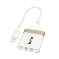 Кардрідер HOCO UA40 Crystal 2в1 card reader OTG Lightning White-gold