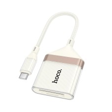 Кардрідер HOCO UA40 Crystal 2в1 card reader OTG Type-C White-gold