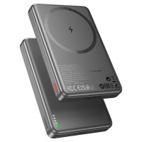 Повербанк портативний акумулятор Power bank Hoco Q26A Joy MagSafe магнітний 20W 10000 mAh Metal Grey