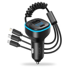 FM - трансмітер XO BCC07 PD 3.1A + Lightning / Micro / Type-C black