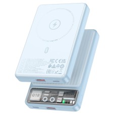 Повербанк портативний акумулятор Power Bank Hoco Q18 Tourer MagSafe магнітний 22.5W 10000 mAh Blue