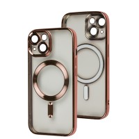 Чохол для iPhone 15 Fibra Chrome MagSafe rose gold