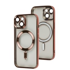 Чохол для iPhone 15 Fibra Chrome MagSafe rose gold