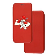 Чохол-книжка Samsung Galaxy A04s (A047) з малюнком червона Україна з квіткою маку