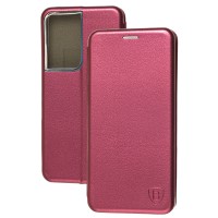 Чохол книжка Premium для Samsung Galaxy S21 Ultra (G998) бордовий