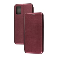 Чохол книжка Premium для Samsung Galaxy A02s / A03s бордовий