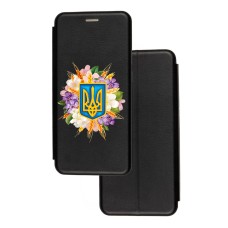 Чохол-книжка Samsung Galaxy A04s (A047) з малюнком чорний Герб у квітах
