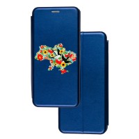 Чохол-книжка Samsung Galaxy A04s (A047) з малюнком синій квітуча Україна