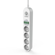 Подовжувач мережевий фільтр LDNIO SE4432 2500W 10A 2.0m 4usb 3.4A white