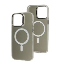 Чохол для iPhone 14 Pro Max IMD Colors MagSafe silver