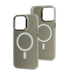 Чохол для iPhone 14 Pro Max IMD Colors MagSafe silver