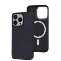 Чохол для iPhone 13 Pro Carbon MagSafe deep purple
