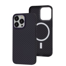 Чохол для iPhone 13 Pro Carbon MagSafe deep purple