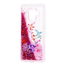 Чохол для Samsung Galaxy A8 2018 (A530) вода червоний "Колібрі"