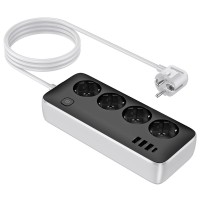 Подовжувач мережевий фільтр Hoco AC21 Sunlight 4-bit desktop socket (L=3M) 3USB/1Type-C 17W/3.4A black